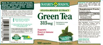 Nature's Bounty Green Tea 315 mg - herbal supplement