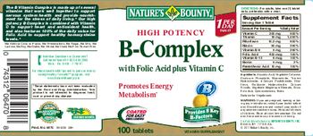 Nature's Bounty High Potency B-Complex With Folic Acid Plus Vitamin C - vitamin supplement