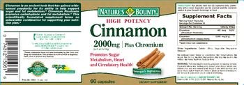 Nature's Bounty High Potency Cinnamon Plus Chromium - supplement