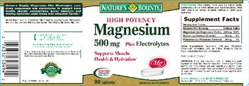 Nature's Bounty High Potency Magnesium 500 mg Plus Electrolytes - mineral supplement