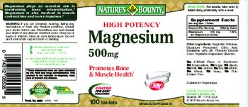 Nature's Bounty High Potency Magnesium 500 mg - mineral supplement