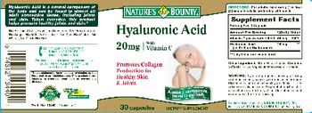 Nature's Bounty Hyaluronic Acid 20 mg With Vitamin C - supplement