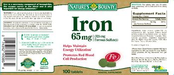 Nature's Bounty Iron 65 mg - mineral supplement