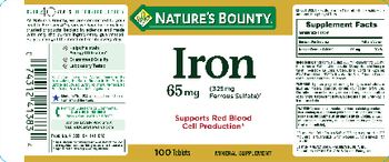 Nature's Bounty Iron 65 mg - mineral supplement