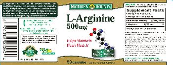 Nature's Bounty L-Arginine 500 mg - amino acid supplement