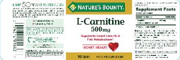 Nature's Bounty L-Carnitine 500 mg - amino acid supplement