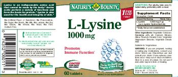 Nature's Bounty L-Lysine 1000 mg - amino acid supplement
