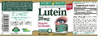 Nature's Bounty Lutein 20 mg - supplement