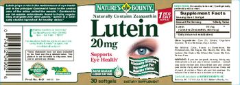 Nature's Bounty Lutein 20 mg - supplement