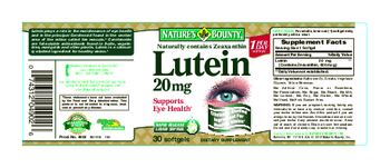 Nature's Bounty Lutein 20 mg - supplement