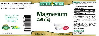 Nature's Bounty Magnesium 250 mg - supplement