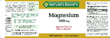 Nature's Bounty Magnesium 500 mg - mineral supplement