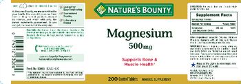 Nature's Bounty Magnesium 500 mg - mineral supplement