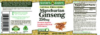 Nature's Bounty Manchurian Ginseng 250 mg - herbal supplement
