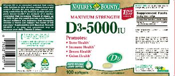 Nature's Bounty Maximum Strength D3-5000 IU - vitamin supplement