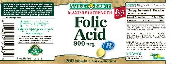 Nature's Bounty Maximum Strength Folic Acid 800 mcg - vitamin supplement