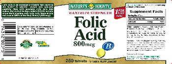 Nature's Bounty Maximum Strength Folic Acid 800 mcg - vitamin supplement