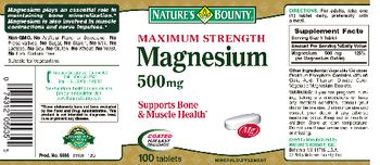 Nature's Bounty Maximum Strength Magnesium 500 mg - mineral supplement