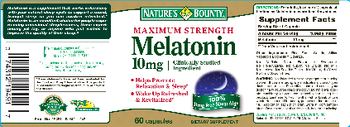 Nature's Bounty Maximum Strength Melatonin 10 mg - supplement