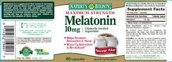 Nature's Bounty Maximum Strength Melatonin 10 mg - supplement