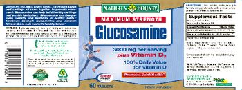 Nature's Bounty Maximun Strength Glucosamine - supplement