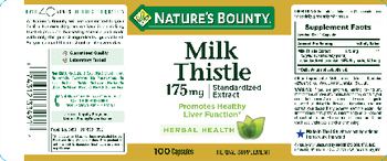 Nature's Bounty Milk Thistle 175 mg - herbal supplement