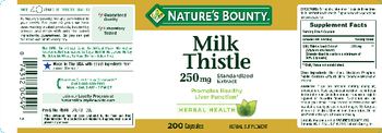 Nature's Bounty Milk Thistle 250 mg - herbal supplement