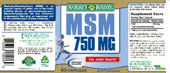Nature's Bounty MSM 750 MG - supplement