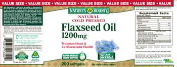 Nature's Bounty Natural Cold Pressed Flaxseed Oil 1200mg - supplement