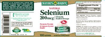 Nature's Bounty Natural Selenium 200 mcg - mineral supplement