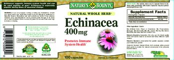 Nature's Bounty Natural Whole Herb Echinacea 400 mg - herbal supplement