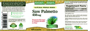 Nature's Bounty Natural Whole Herb Saw Palmetto 450 mg - herbal supplement