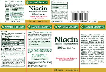 Nature's Bounty Niacin Inositol Hexanicotinate 500 mg Flush Free - vitamin supplement