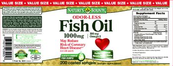 Nature's Bounty Odor-Less Fish Oil 1000 mg - supplement