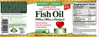 Nature's Bounty Odor-Less Triple Strength Fish Oil 1400 mg - supplement