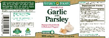 Nature's Bounty Odorless Garlic And Parsley - supplement