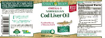 Nature's Bounty Omega-3 Norwegian Cod Liver Oil - vitamin supplement