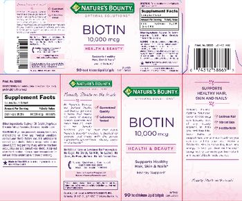 Nature's Bounty Optimal Solutions Biotin 10,000 mcg - supplement