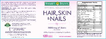 Nature's Bounty Optimal Solutions Hair, Skin & Nails - supplement