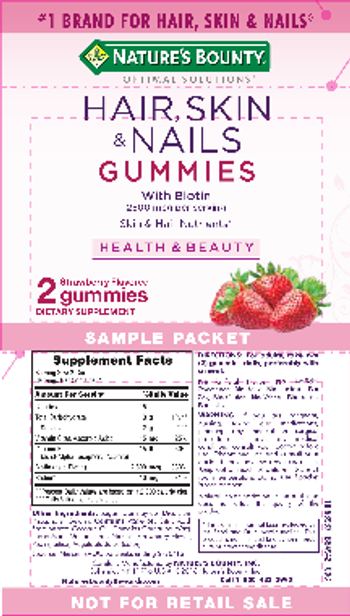Nature's Bounty Optimal Solutions Hair, Skin & Nails Gummies Strawberry Flavored - this statement has not been evaluated by the food and drug administration this product is not intend