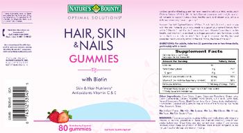 Nature's Bounty Optimal Solutions Hair, Skin & Nails Gummies Strawberry Flavored - supplement