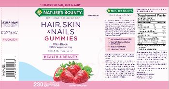 Nature's Bounty Optimal Solutions Hair, Skin & Nails Gummies with Biotin 2500 mcg Strawberry Flavored - supplement