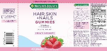 Nature's Bounty Optimal Solutions Hair, Skin & Nails Gummies with Biotin 2500 mcg Strawberry Flavored - supplement