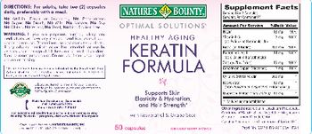 Nature's Bounty Optimal Solutions Keratin Formula - supplement