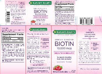 Nature's Bounty Optimal Solutions Quick Dissolve Biotin 10,000 mcg Strawberry Flavored - supplement