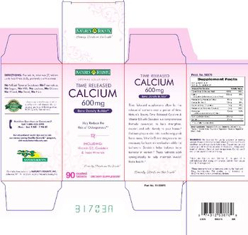 Nature's Bounty Optimal Solutions Time Released Calcium 600 mg - supplement