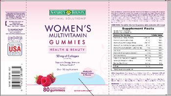 Nature's Bounty Optimal Solutions Women's Multivitamin Gummies Raspberry Flavored - supplement