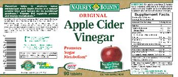 Nature's Bounty Original Apple Cider Vinegar - supplement