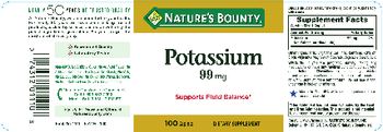 Nature's Bounty Potassium 99 mg - supplement
