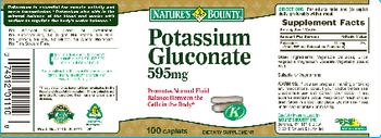 Nature's Bounty Potassium Gluconate 595 mg - supplement